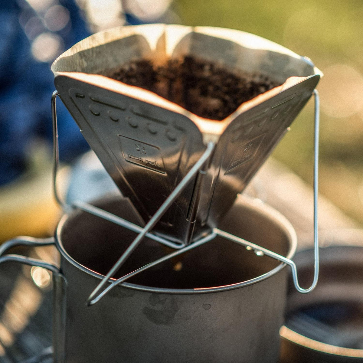 Snow Peak Collapsible Coffee Drip - Lifestyle Image