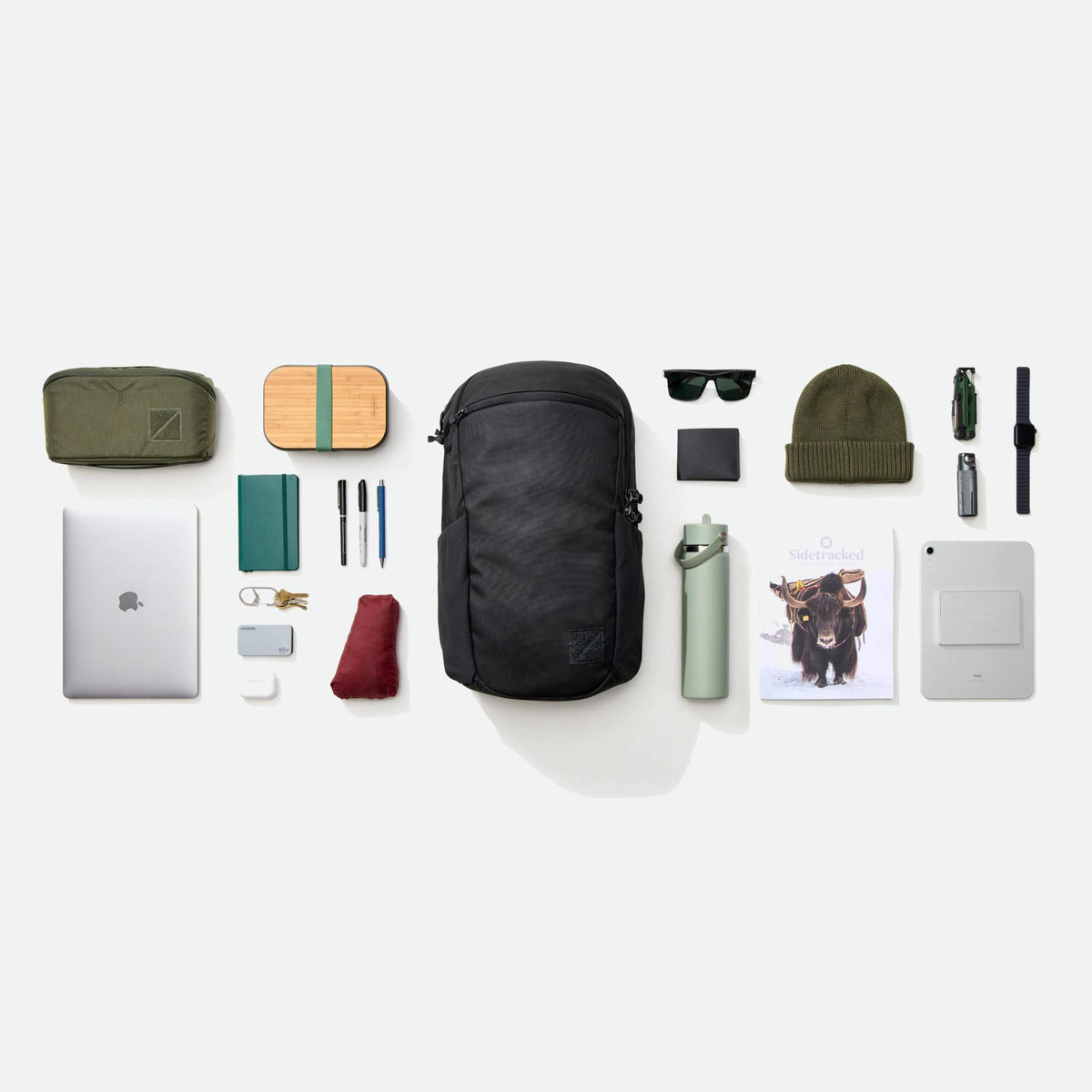 Evergoods Civic Half Zip 22L - Solution Dyed Black - Flatlay