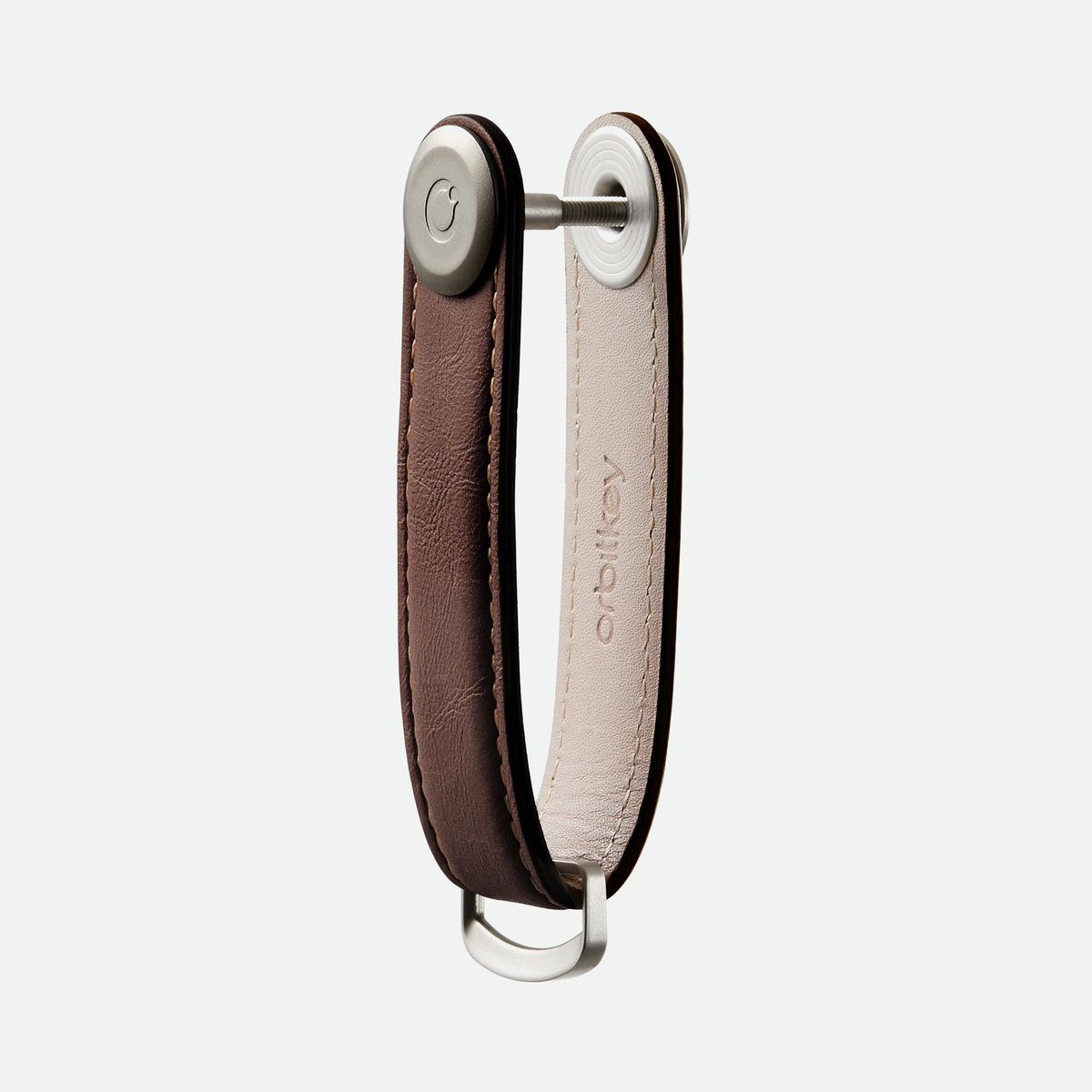 Orbitkey Key Organiser Leather - Espresso with Brown Stitching