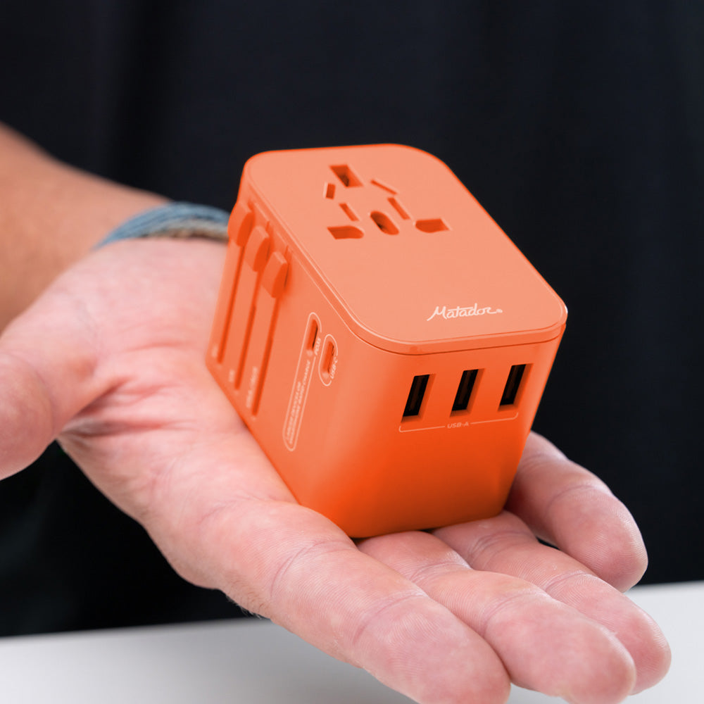 Matador Global Travel Adapter - Forget-Me-Not Orange