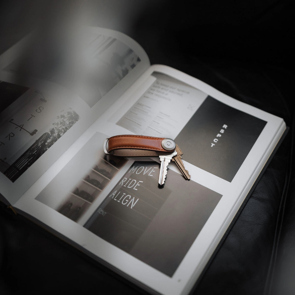 Orbitkey Key Organiser Leather - Cognac with Tan Stitching