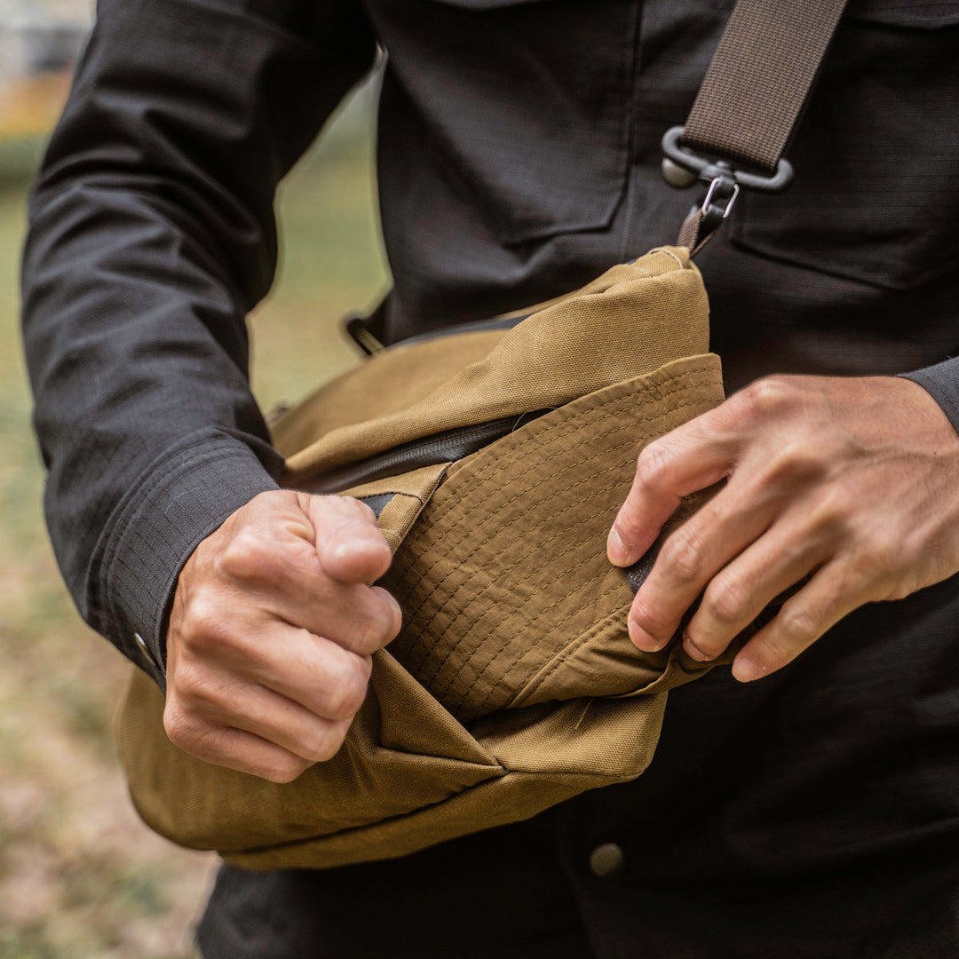 Wotancraft Sling Pouch 3.5L Upgrade - Khaki Brown Canvas