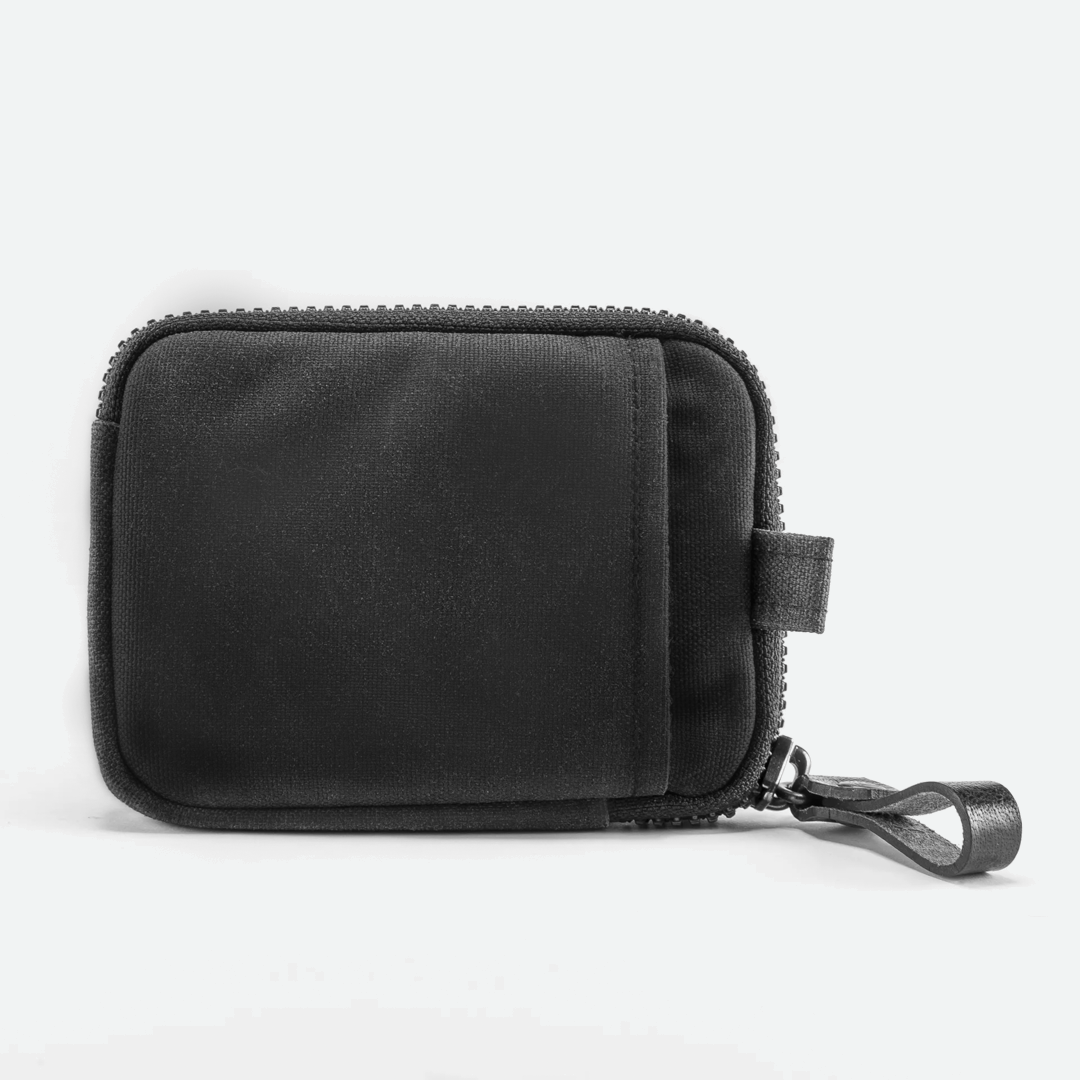 Wotancraft Nylon + Leather Essential Wallet - Black Canvas / Black Accent