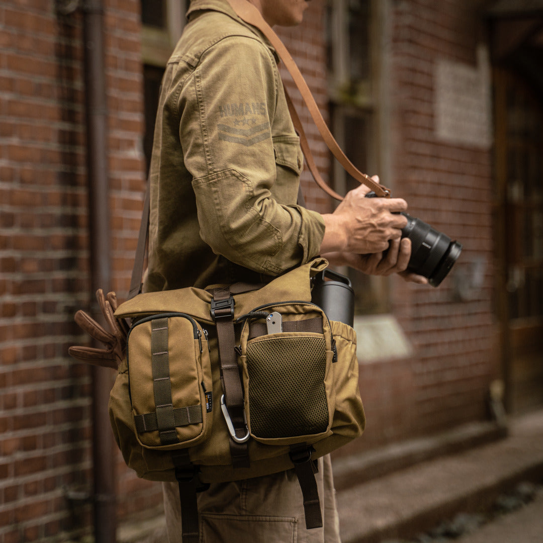 Wotancraft "Pilot" Travel Camera Bag 10L Upgraded - Khaki Brown Canvas