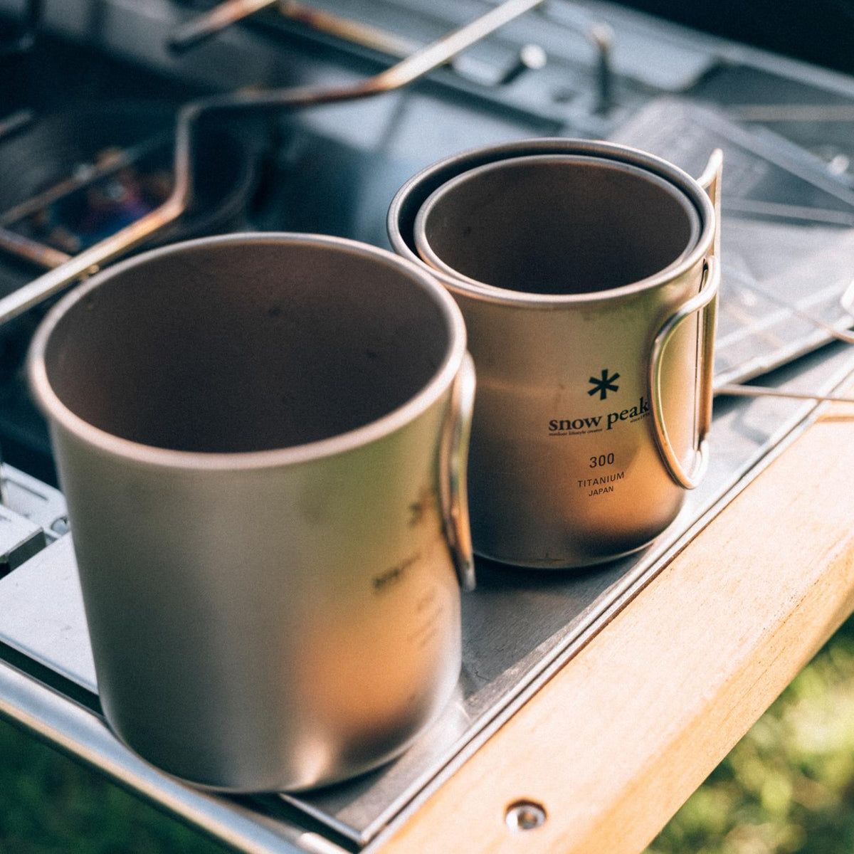 Snow Peak Ti-Single 300 Cup - Lifestyle Image