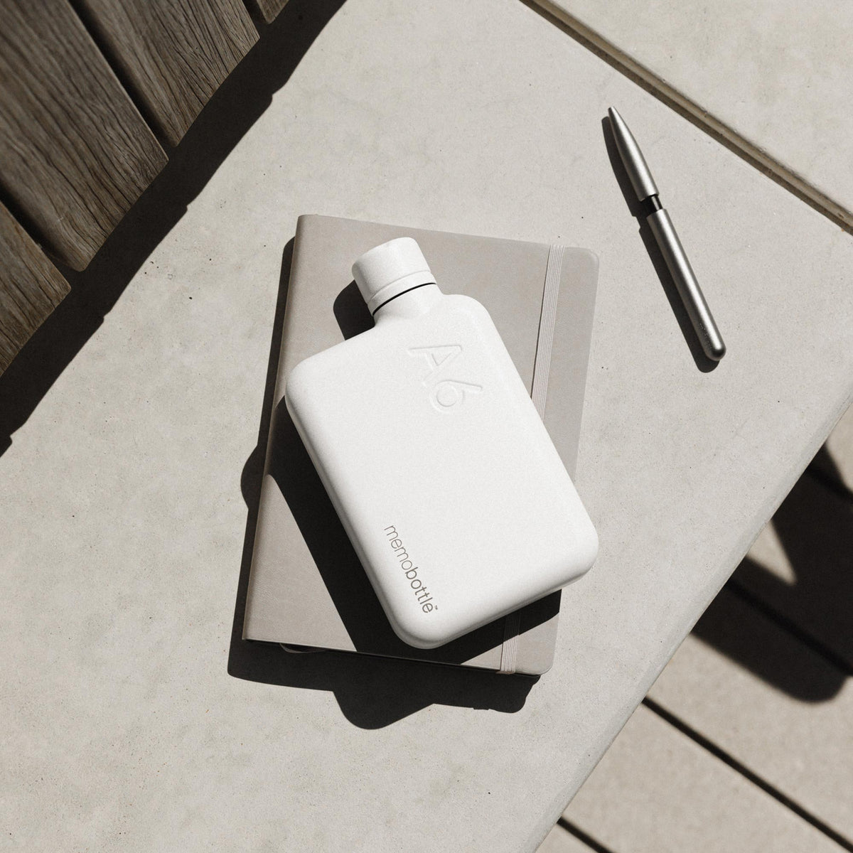 A6 Stainless Steel memobottle - White