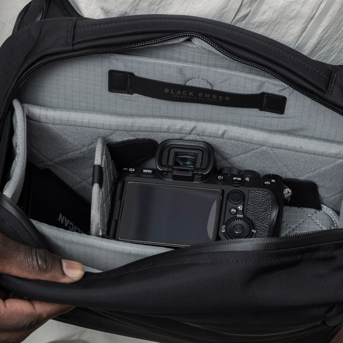 Black Ember Grip Sling 9L Camera Insert