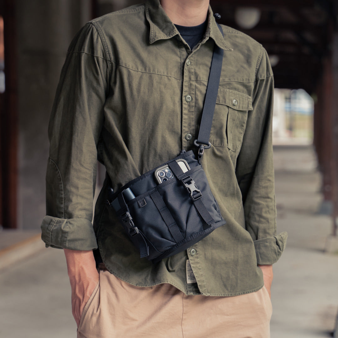 Wotancraft Canteener EDC Utility Sling Bag 2L - Black Canvas