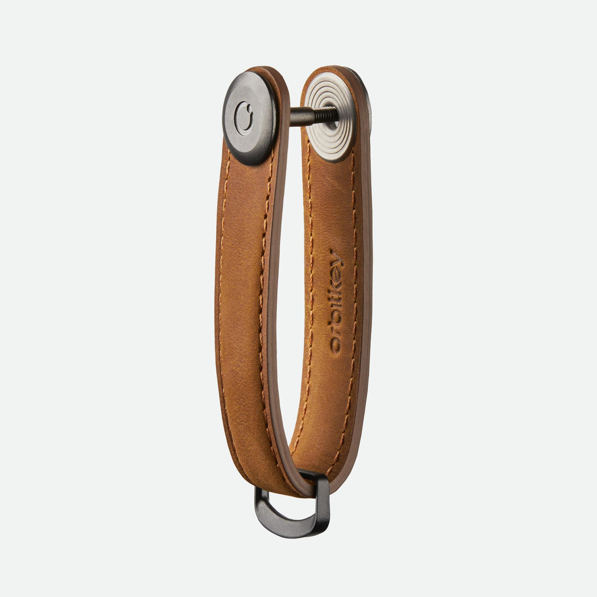 Orbitkey Key Organiser Crazy-Horse - Chestnut Brown with Brown Stitching