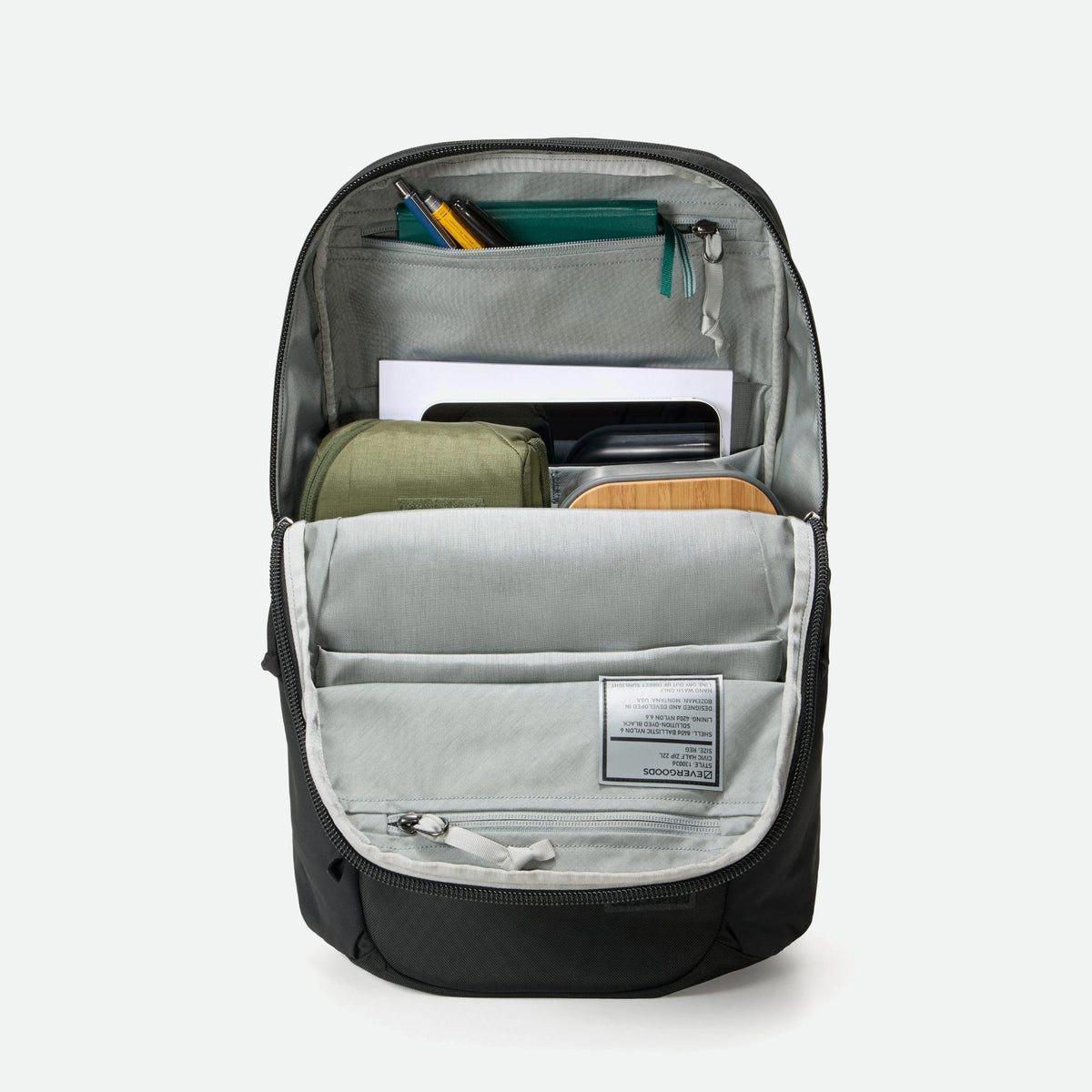 Evergoods Civic Half Zip 22L - Solution Dyed Black