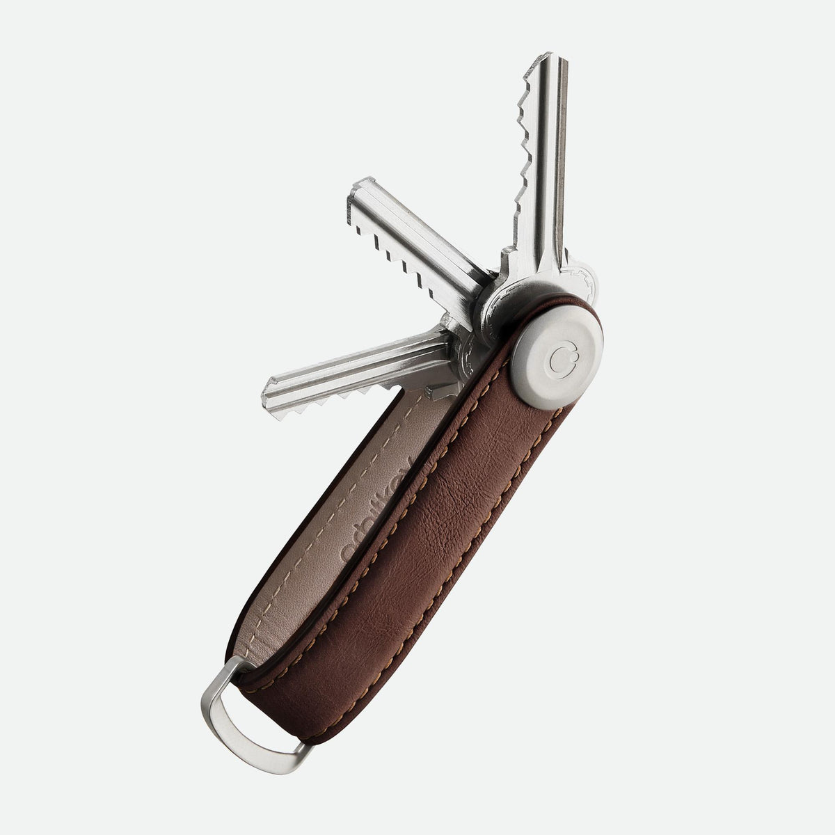 Orbitkey Key Organiser Leather - Espresso with Brown Stitching