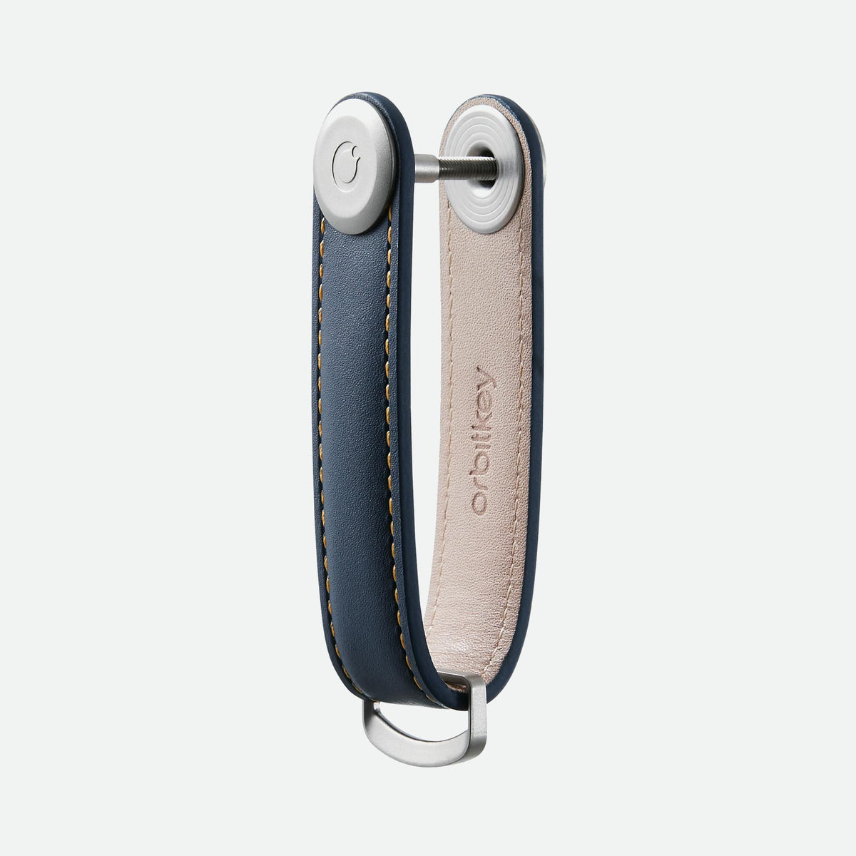 Orbitkey Key Organiser Leather - Navy with Tan Stitching