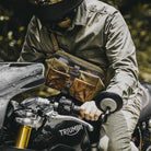 Wotancraft "Mini Rider" Sling Bag 3.5L - Khaki Brown Canvas / Brown Leather