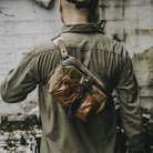 Wotancraft "Mini Rider" Sling Bag 3.5L - Khaki Brown Canvas / Brown Leather