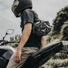 Wotancraft "Mini Rider" Sling Bag 3.5L - Black Canvas / Black Leather