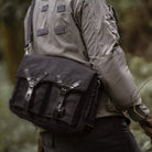 Wotancraft "New City Explorer" Scout Daily / Camera Bag 9L - Black Canvas / Black Leather - Lifestyle Image