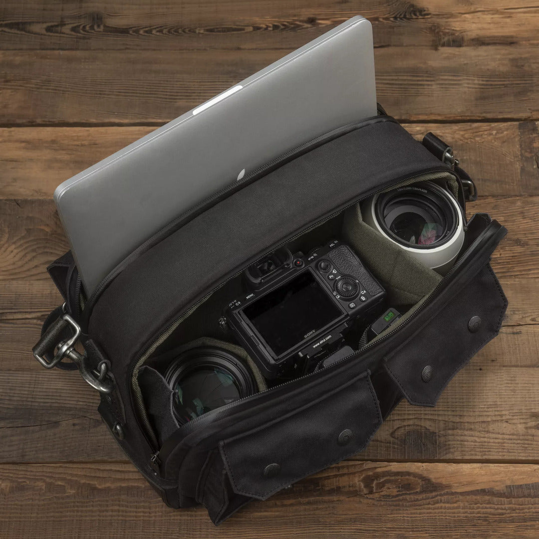 Wotancraft "New City Explorer" Scout Daily / Camera Bag 9L - Black Canvas / Black Leather