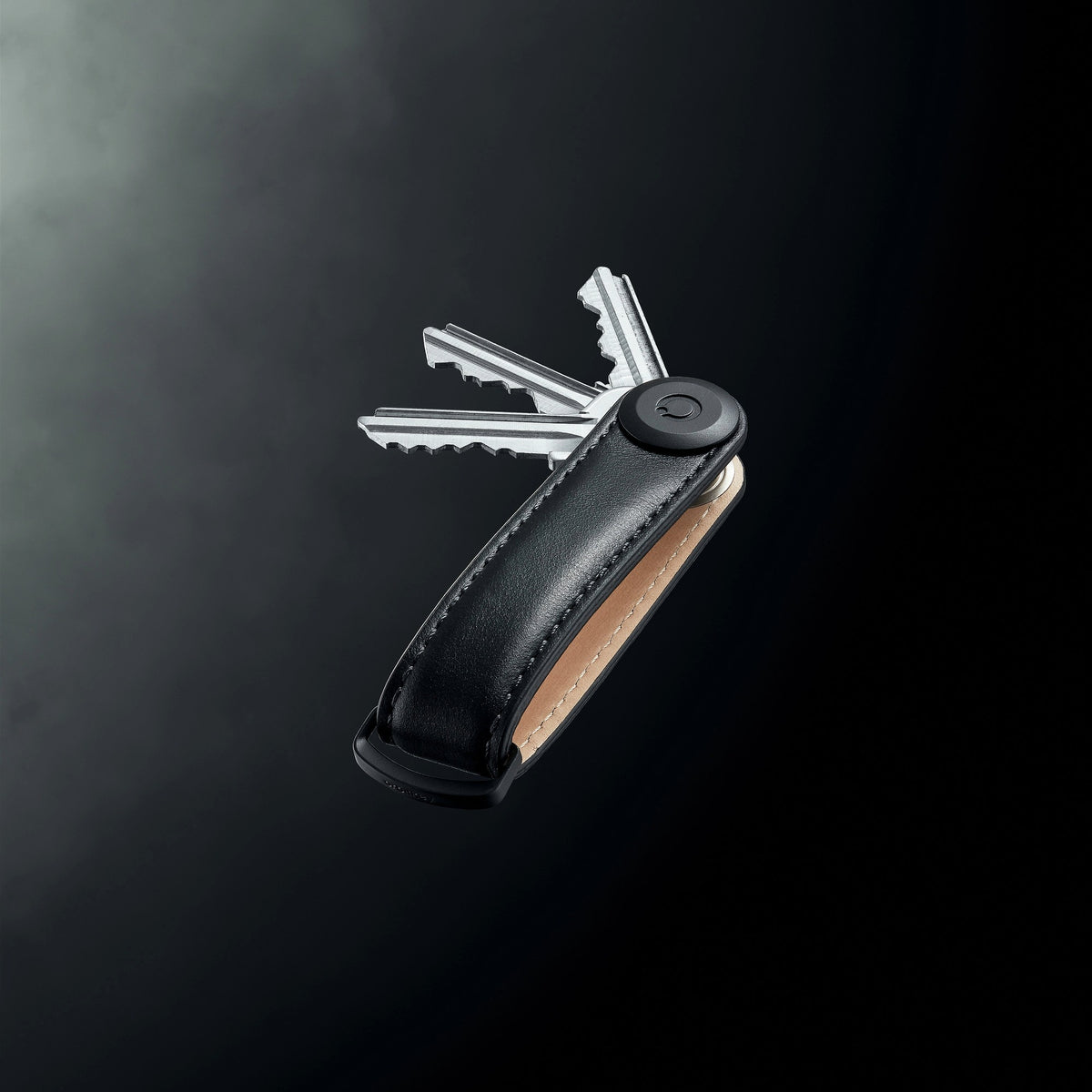 Orbitkey Key Organiser Leather - Black with Black Stitching