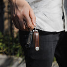 Orbitkey Key Organiser Leather - Espresso with Brown Stitching