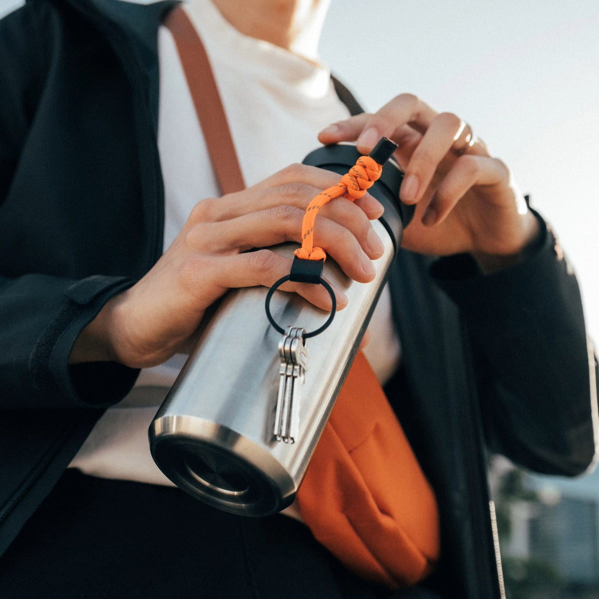 Orbitkey Urban Loop Keychain - Tangerine
