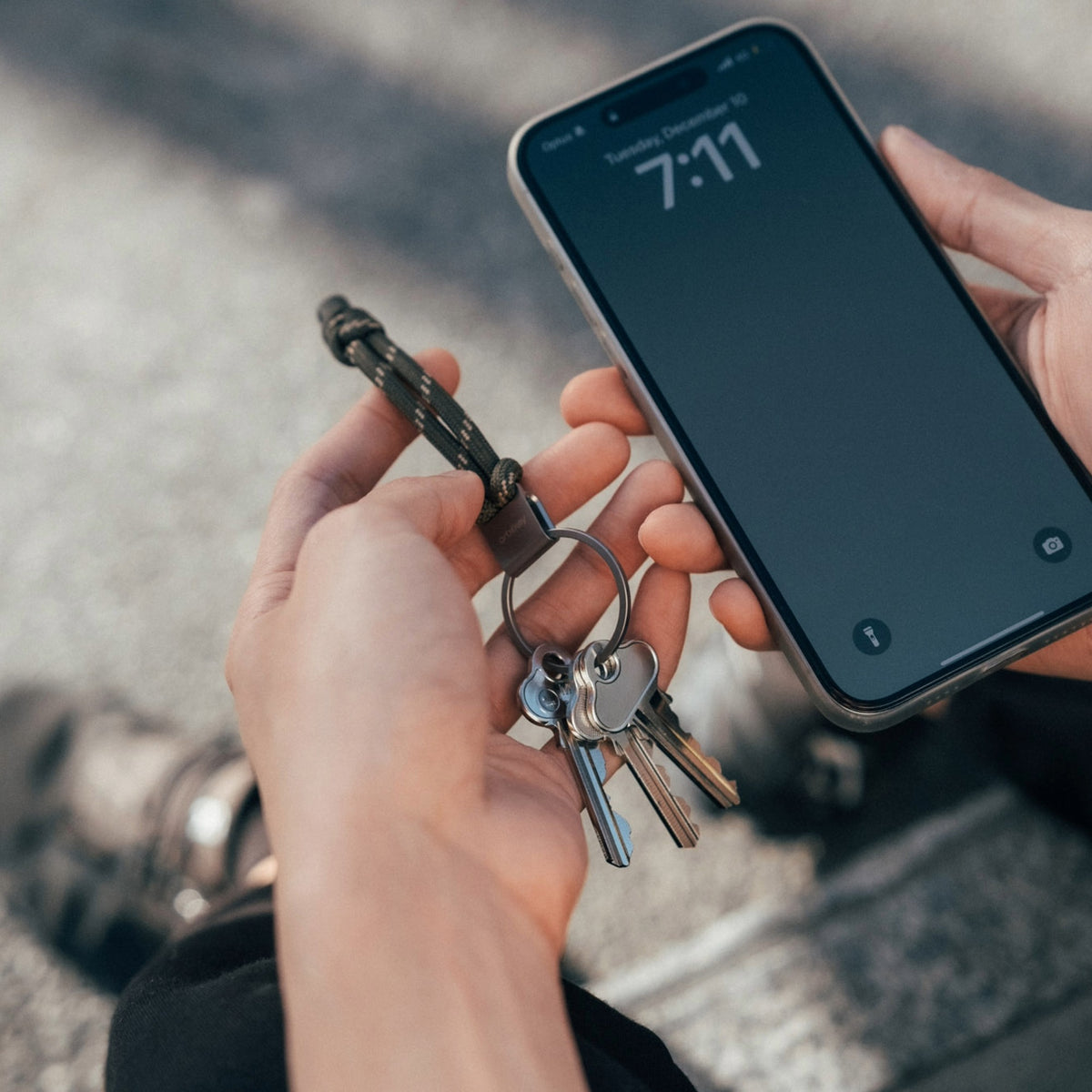 Orbitkey Urban Loop Keychain - Olive