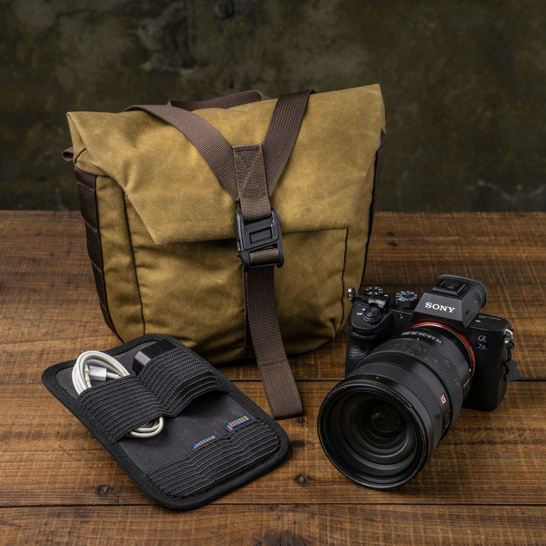 Wotancraft "Pilot" Travel Camera Bag 3.5L Upgraded - Khaki Brown Canvas