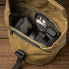 Wotancraft "Pilot" Travel Camera Bag 3.5L Upgraded - Khaki Brown Canvas