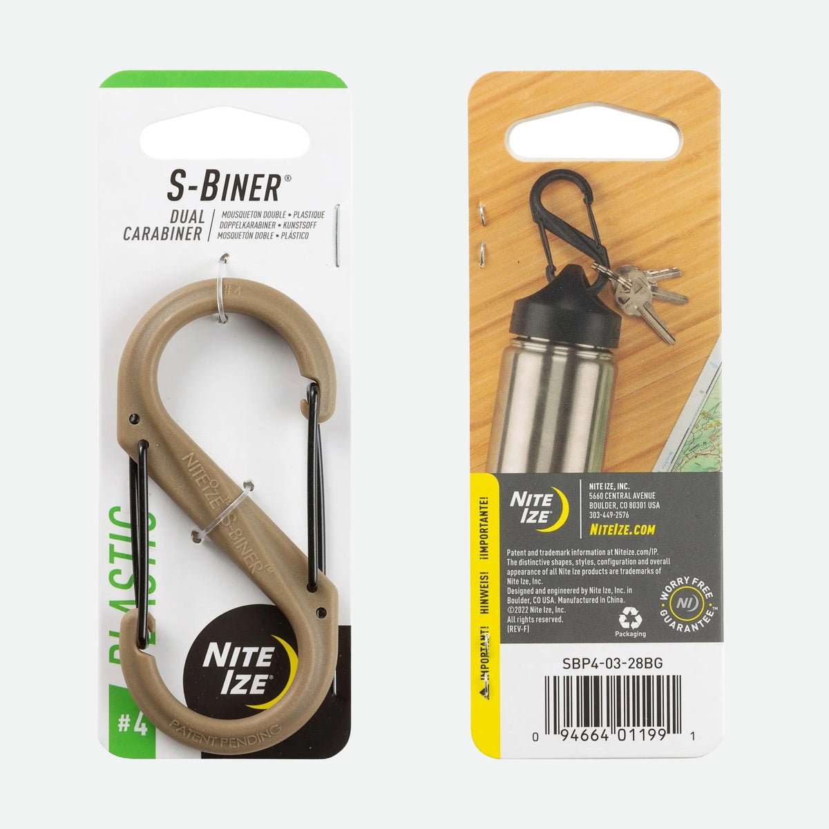 Nite Ize - S-Biner® Plastic Dual Carabiner - #4 Coyote