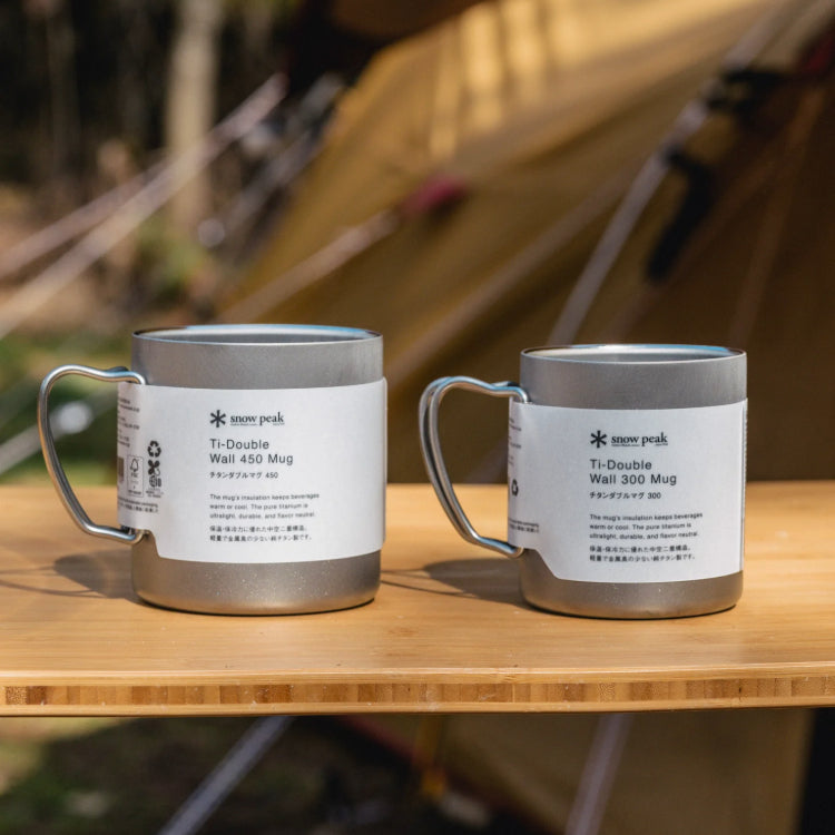 Snow Peak Ti-Double 300 Mug - Lifestyle Image