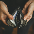Wotancraft Nylon + Leather Essential Wallet - Black Canvas / Black Accent - Lifestyle Image