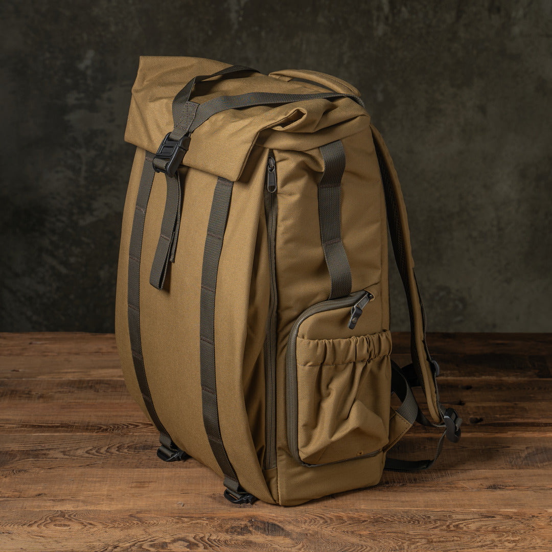 Wotancraft "New Pilot" Travel Camera Backpack 18L - Khaki Brown Canvas
