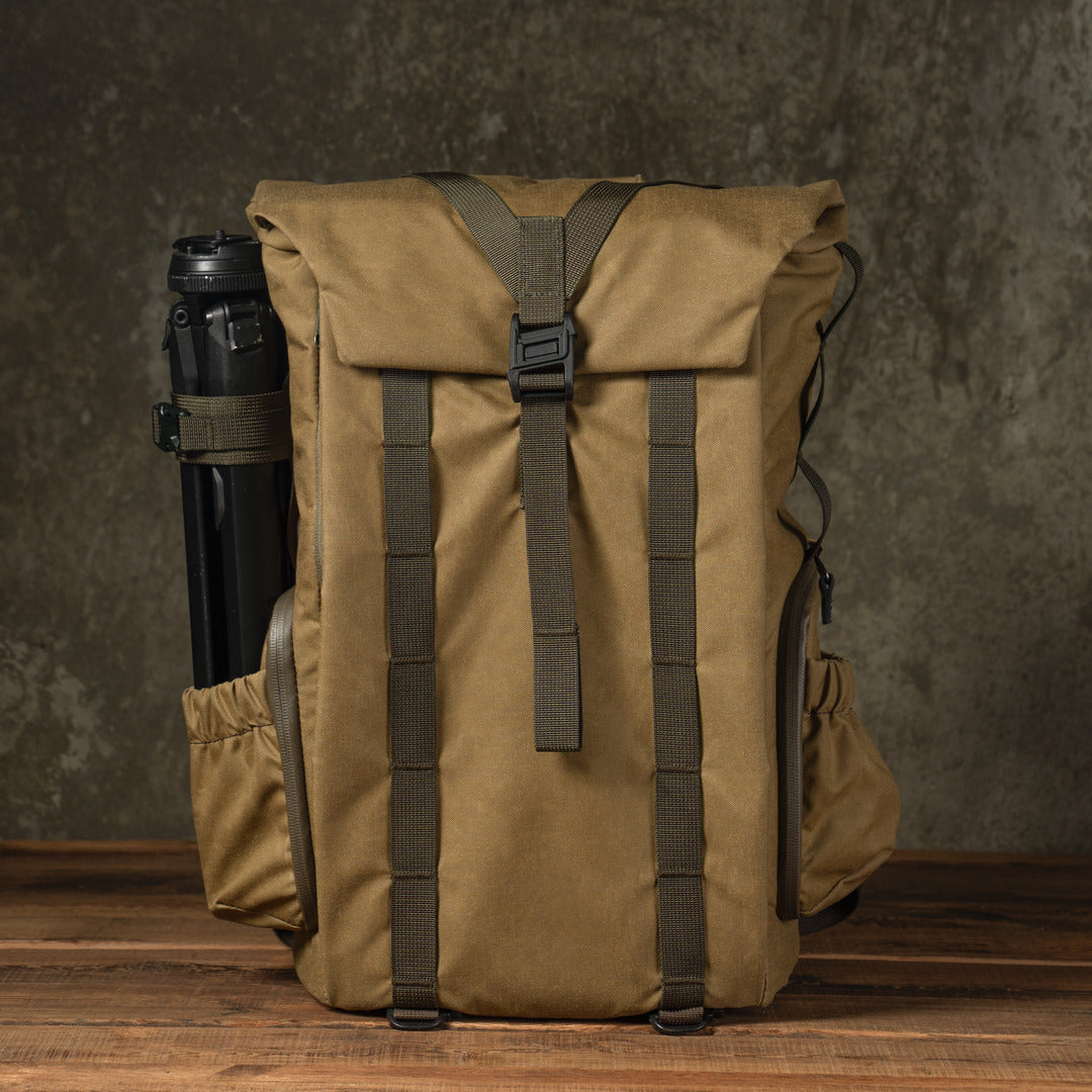 Wotancraft "New Pilot" Travel Camera Backpack 18L - Khaki Brown Canvas