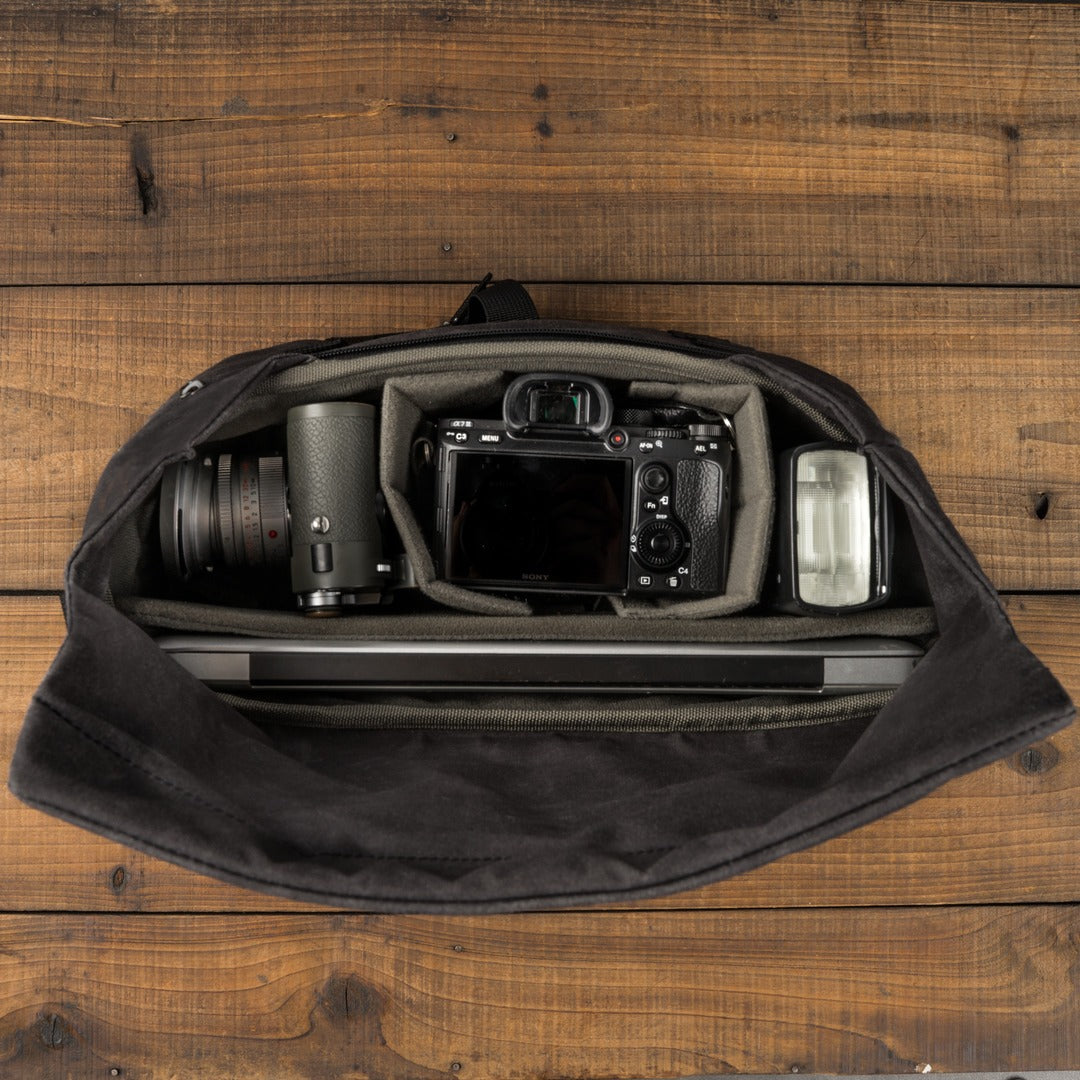 Wotancraft "Pilot" Travel Camera Bag 10L Upgraded - Black Canvas