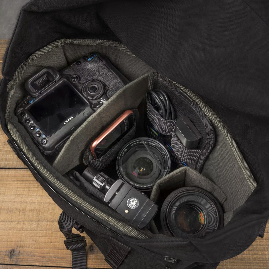 Wotancraft "Pilot" Travel Camera Bag 10L Upgraded - Black Canvas
