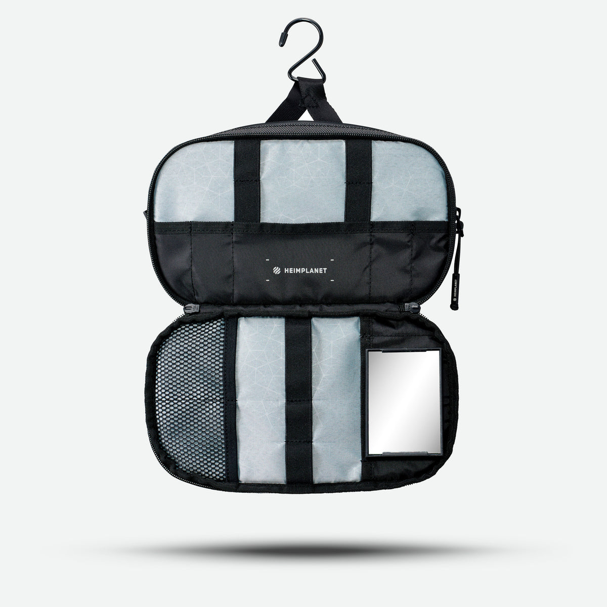 Heimplanet toilettaske sort indvendigt design